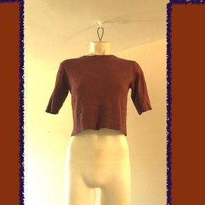 cute pink crop top sweater, size M